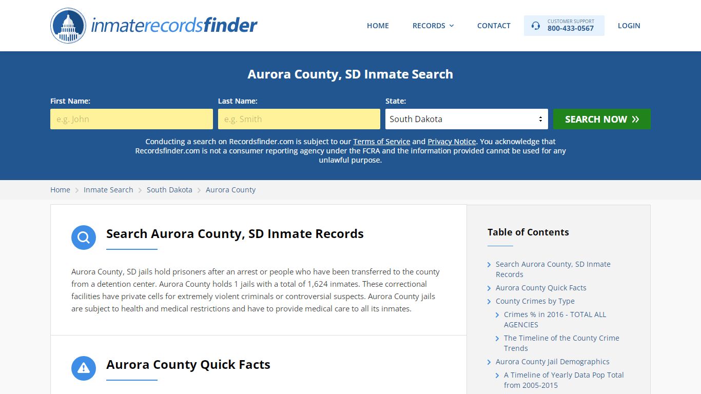 Aurora County, SD Inmate Lookup & Jail Records Online